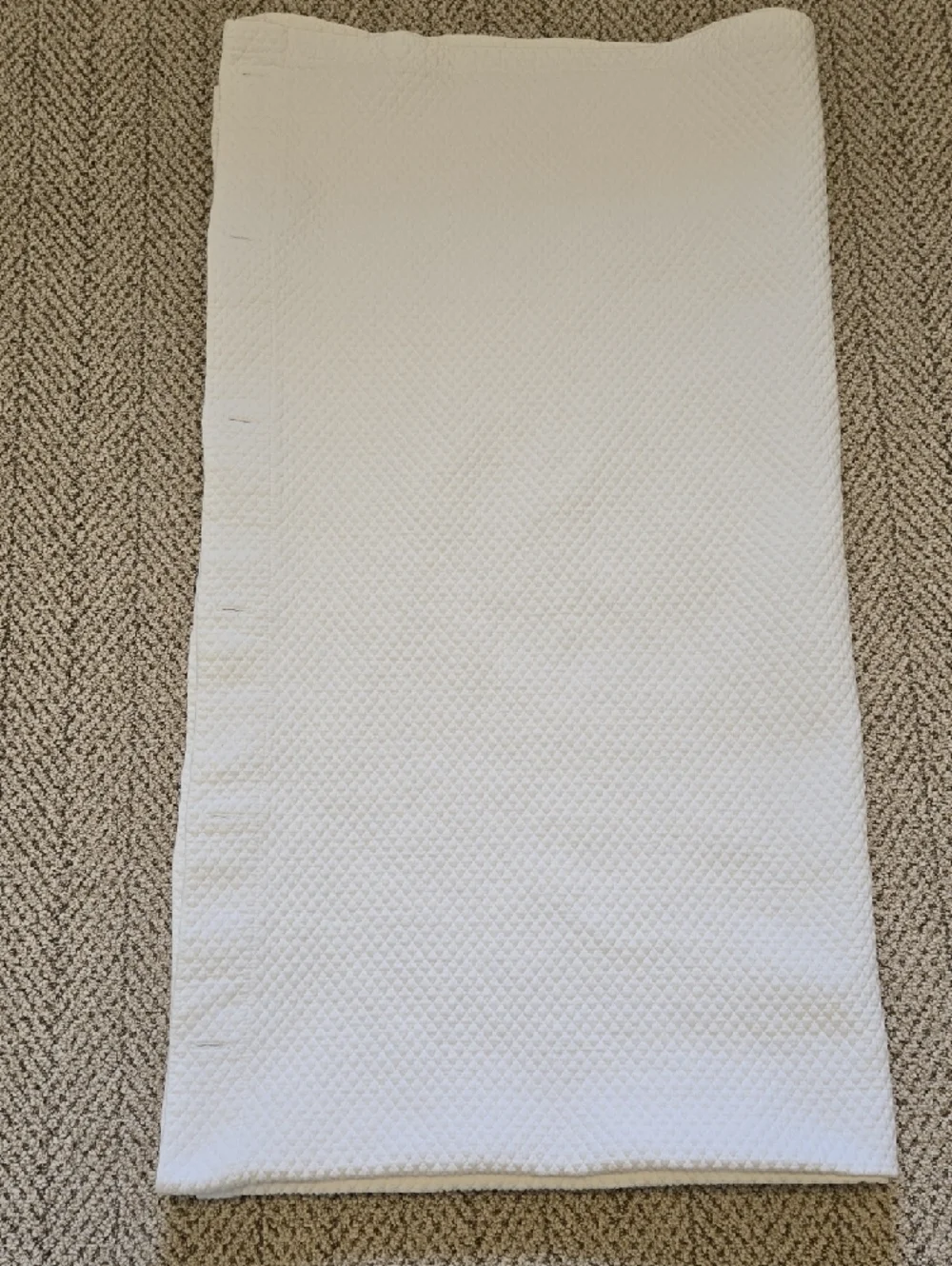 Restoration Hardware WHITE Diamond Matelasse Shower Curtain